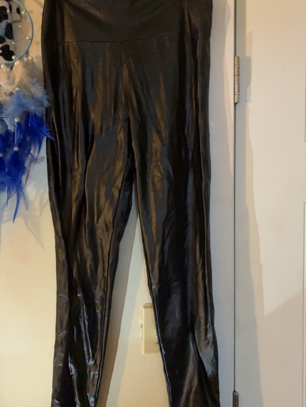 Shiny Faux Leather Black Leggings